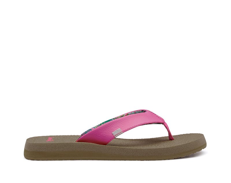 Sanuk Yoga Mat Cushioned Women\'s Flip Flops Pink | Canada 56OKI